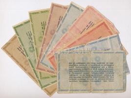 1946. 10.000AP + 50.000AP (2xklf) + 100.000AP + 500.000AP + 1.000.000AP (2x) vízjeles, fordított cím...