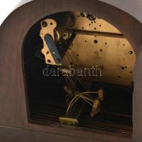 Német (Gustav Becker) asztali óra, mechanikus negyedütős szerkezettel, fa tokban, nincs kipróbálva, ...