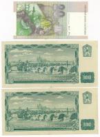 Csehszlovákia 1961. 100K "X 14 720231-720232" sorszámkövetők + Szlovákia 2001. 20K "J...