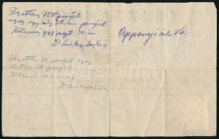 1942 Kolozsvár, Tury Sándor kályhásmester fejléces számlája, 5f okmánybélyeggel