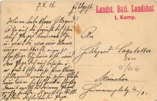 1915 Strasbourg, Strassburg; Orangerie, Partie am See / orangery, lake + "Landst. Batl. Landshu...