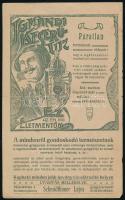 cca 1910-1930 Igmándi Keserűvíz, kétoldalas reklámlap, számla, kisebb szakadással, 20x12,5 cm