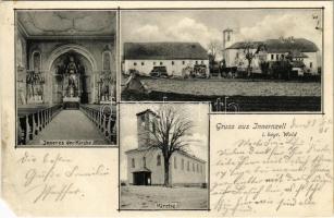 1908 Innernzell, Kirche, Inneres der Kirche / church, interior, street view (EM)