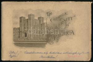 cca 1900-1910 The Catholic University of America, Washington D.C., angol nyelvű, képes ismertető füzet, kissé sérült, foltos papírkötésben