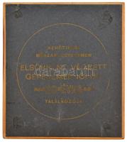 1973. "NME 1953-1973" öntött Br emlékérem (93mm) fa talapzaton (117x131mm), hátoldalán &qu...