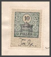 1909 Debrecen, Kovács Gyula műasztalos szecessziós fejléces számlája, 10f okmánybélyeggel