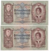 1932. 50P (2x) sorszámkövetők "D 109 035709 - D 109 035710" T:I,I- Adamo P14