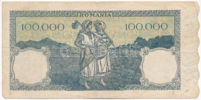 Románia 1945. 100.000L T:III / Romania 1945. 100.000 Lei C:F Krause 58.a