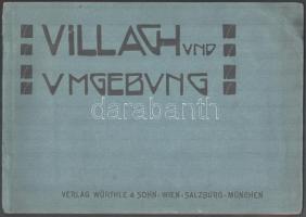cca 1900-1910 Villach und Umgebung, képes album, Verlag Würthle & Sohn Wien-Salzburg-München, sérült papírkötésben, 33x23 cm