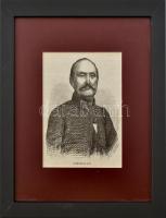 cca 1870 Somssich Pál (1811-1888) politikus, a képviselőház alelnöke, majd elnökének fametszetű portréja, jelzés nélkül, üvegezett modern keretben, paszpartuban. 16x12 cm