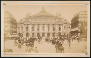 cca 1890 Párizs, Operaház, kartonra kasírozott fotó, 10x17,5 cm