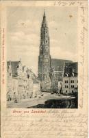 1901 Landshut, street view, church (fl)