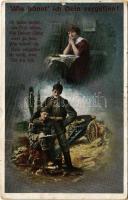 1915 Wie könnt ich Dein vergessen! / WWI German military art postcard, romantic couple. L&P 5675. (EB)
