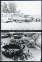 cca 1945-1980 9 db fotó, rajtuk politikai felvonulások, autóbuszok, 9x12 és 13x18 cm közötti méretbe...