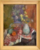 Laki Ida (1921-2015): Csendélet. Olaj, vászon, jelzett, hátoldalán Képcsarnok Vállalat címkéjével. Üvegezett keretben, 50×40 cm