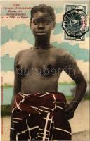 1910 Afrique Occidentale. Jeune Femme de la Cote de Kroo / African folklore, half-naked woman