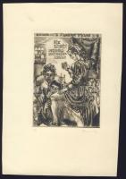 Erotikus ex libris rézkarc 15x20 cm