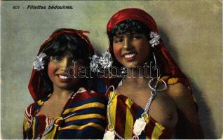 Fillettes bédouines / Arab folklore, Bedouin girls, half-naked (EK)