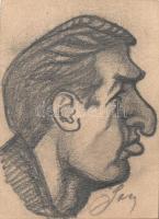 3 db portré ceruzarajz ismeretlen művészek keze munkái