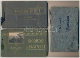 5 db RÉGI külföldi képeslapfüzet / 5 pre-1945 European postcard booklets: Pompei, Ravenna, Napoli, S...