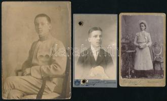 cca 1890-1910 6 db keményhátú fotó különböző műtermekből (Petrovich Zilah, Bergtraun D. Losonc, Csiz...