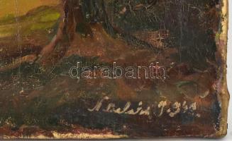 N. Balázs J. 942 jelzéssel: Hajókázás. Olaj, vászon. 57x75cm