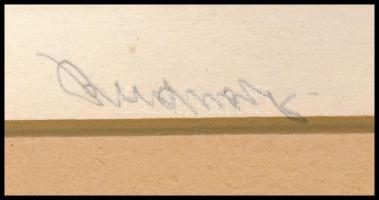 Rudnay Gyula (1878-1957): Tájkép lovakkal. Rézkarc, papír, jelzett. Paszpartuban. 13,5×21,5 cm