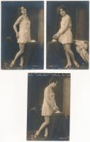 3 db RÉGI finoman erotikus lap / 3 pre-1945 French gently erotic cards (J. Mandel Paris 246.)