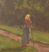 Rubovics Márk (1867-1947): Itatás. Olaj, vászon, jelzett. 50x70cm