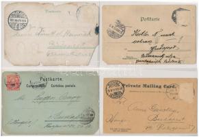 17 db RÉGI hosszú címzéses külföldi litho képeslap vegyes minőségben / 17 pre-1900 European Art Nouv...