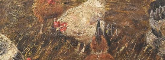 Vastagh Géza (1866-1919): Baromfiudvar 1917. Olaj, vászon. Jelezve balra lent. 55x73cm