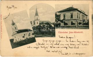 1900 Jászkisér, községháza, templomok (EK)