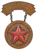 1951. Kohó- és Gépipari Miniszter - Sztálin Vasmű Emlékérem 1951 bronz fokozata bronzozott Fe kitüntetés T:1-