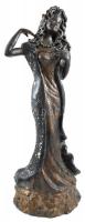 Bod Éva (1924-2004): Hölgy, mázas kerámia figura, jelzett, kis kopásnyomokkal, m: 42 cm
