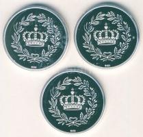 NSZK 1992. "3 császár-I.Vilmos, III.Frigyes, II.Vilmos" 3klf színezüst emlékérem, 3x 8,5g ...