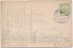 1918 Tátra, Magas-Tátra, Vysoké Tatry; Csorba-tó, villamos / Strbské Pleso / lake, tram (EK)