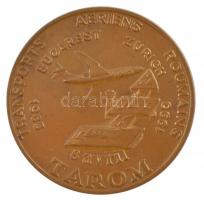 Románia 1990. "25 éves a Bukarest-Zürich közötti TAROM repülőjárat" kétoldalas Br emlékére...