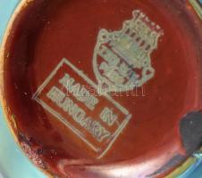 Zsolnay eozin / labrador mázas vázácska, 1920 körül, hibátlan, jelzett, m: 8cm