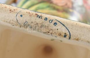 Régi fedeles urnaváza pár, matricás, jelzett, sérült, m: 22 cm