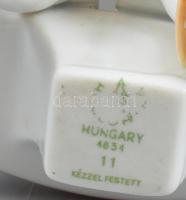 Hollóházi olvasó lányok, kézzel festett, jelzett, hibátlan. m: 14,5 cm