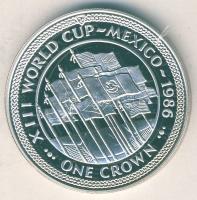 Man-sziget 1986. 1C "Mexikói Labdarúgó VB-zászlók" ezüstözve T:PP Tanúsítvánnyal!