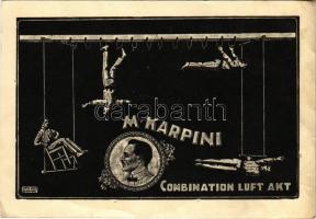 1941 M. Karpini Combination Luft Akt / Légakrobata cirkuszi reklám / Aerial circus acrobat s: Urtz Ottó (EB)