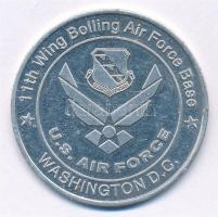 Amerikai Egyesült Államok 2000. XI. kötelék, Bolling Légierő Bázis - Amerikai Légierő, Washington D.C. kétoldalas Al emlékérem (40mm) T:2- karc, ph USA 2000. 11th Wing Bolling Air Force Base - U.S. Air Force, Washington D.C. two-sided commemorative medallion (40mm) C:VF scratch, edge error