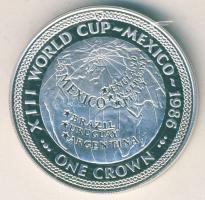 Man-sziget 1986. 1C "Mexikói Labdarúgó VB-világtérkép" ezüstözve T:PP Tanúsítvánnyal!