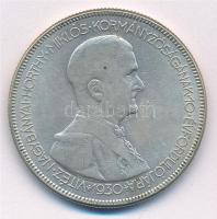 1930. 5P Ag "Horthy jobbra" T:2- patina, ph, kis ü. Adamo P8