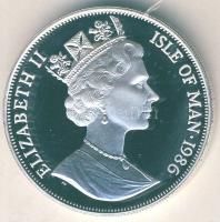 Man-sziget 1986. 1C "Mexikói Labdarúgó VB-két focista" ezüstözve T:PP Tanúsítvánnyal!