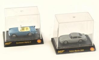James Bond 007-es ügynök 2 darab játék autó eredeti dobozában 7 cm, (Aston Martin DB5, Sunbeam Alpine 5)