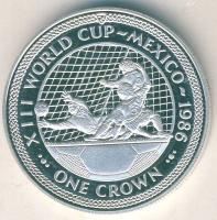 Man-sziget 1986. 1C "Mexikói Labdarúgó VB-három focista a kapu előtt" ezüstözve T:PP Tanús...