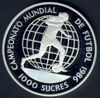 Ecuador 1986. 1000S Ag "Mexikói Labdarúgó VB" T:PP Csak 8125db, tanúsítvánnyal!