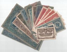 16db (15xklf) Korona bankjegyből álló tétel, közte 1904. 10K + 1919. 5K Más törvényes... T:III-IV